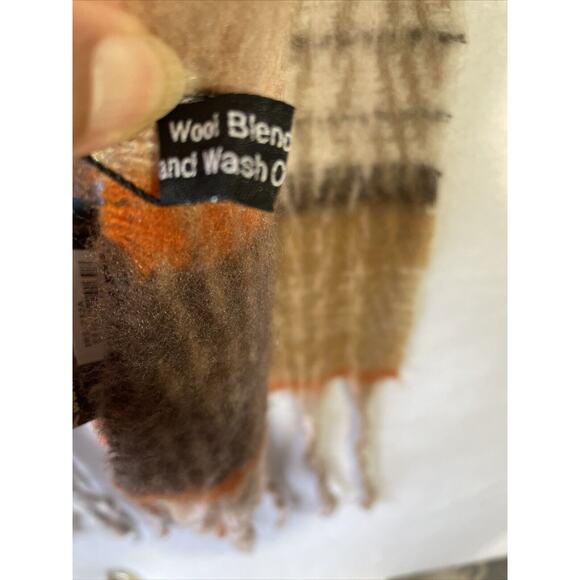 Celtic Ore Authentic Irish Knitwear Brown Orange Wool Blend Scarf 72X 20 NWT - Picture 5 of 12